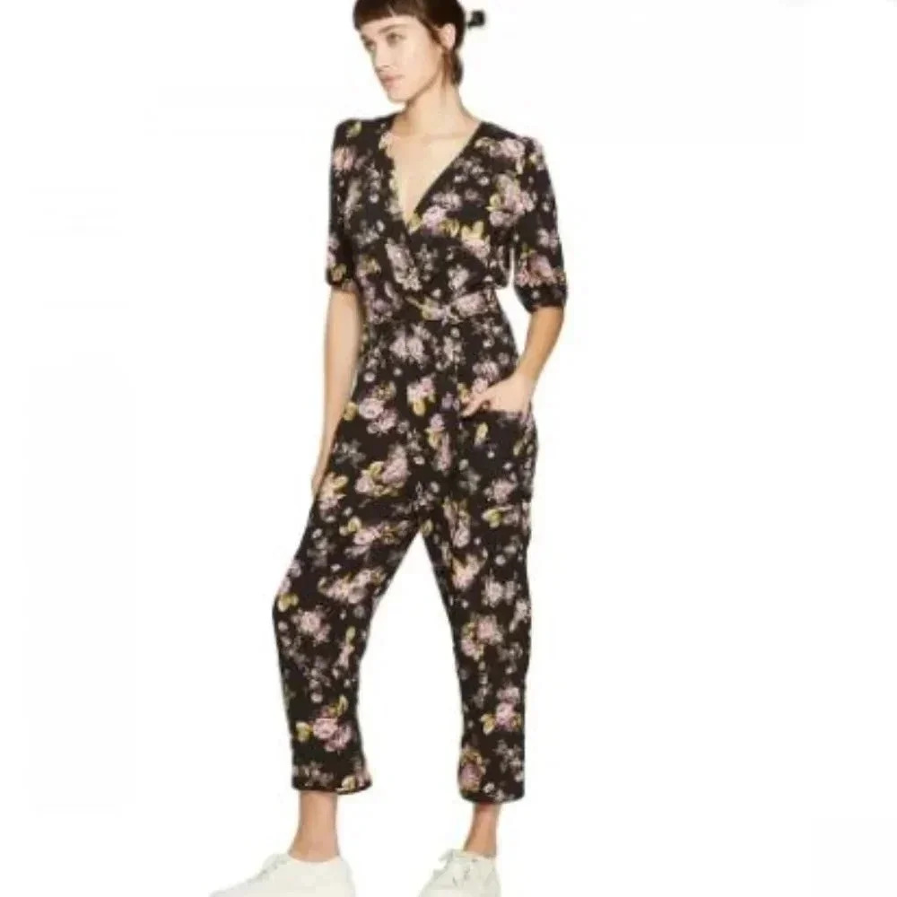 Wild Fable Floral‎ Print  V-Neck Jumpsuit NWT